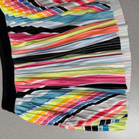 Lucky In Love Pleated Skort Small Multicolor Spectrum Colorful Tennis Pickleball - Picture 5 of 9